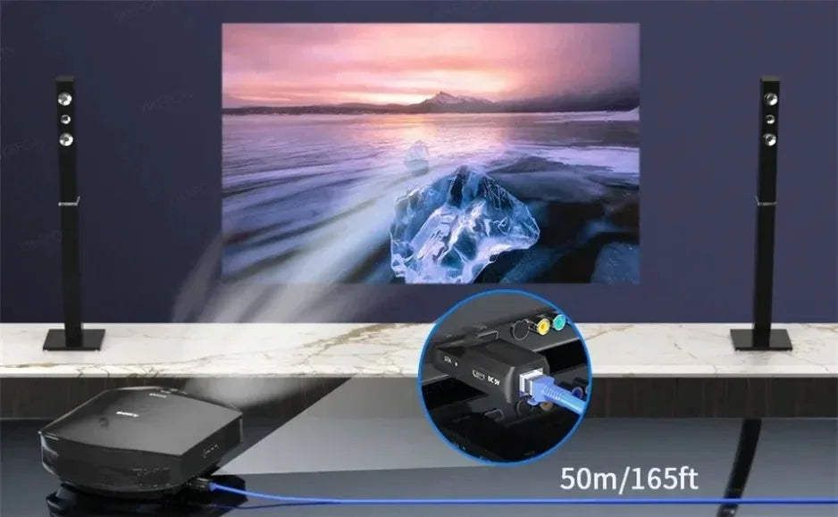 Extensor HDMI 1080P 60m | Sem Fio | Transmissor + Receptor | CAT6 Plug & Play
