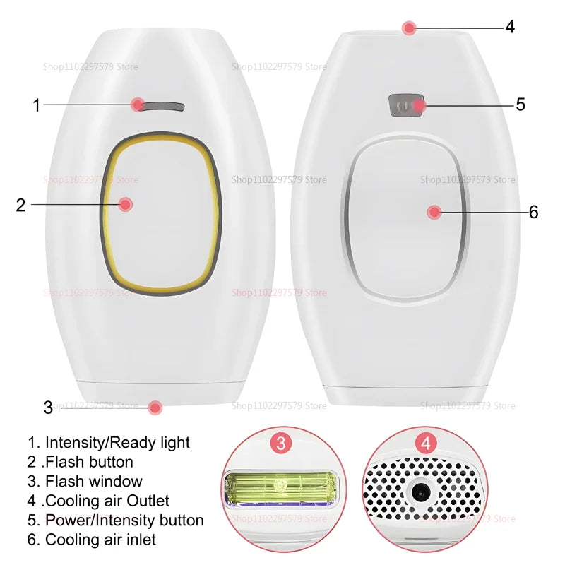 IPL Laser Hair Removal Device for Painless Armpit Leg Lip Hair Removal Skin Rejuvenation Home Use Photon Technology
