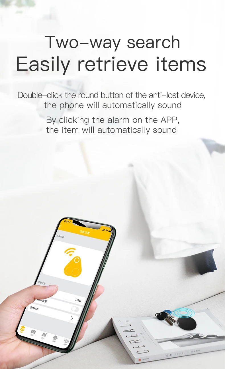 Chaveiro Rastreador Bluetooth 5.0 com App | Localizador GPS Anti-Perda | Alarme e Localização em Tempo Real