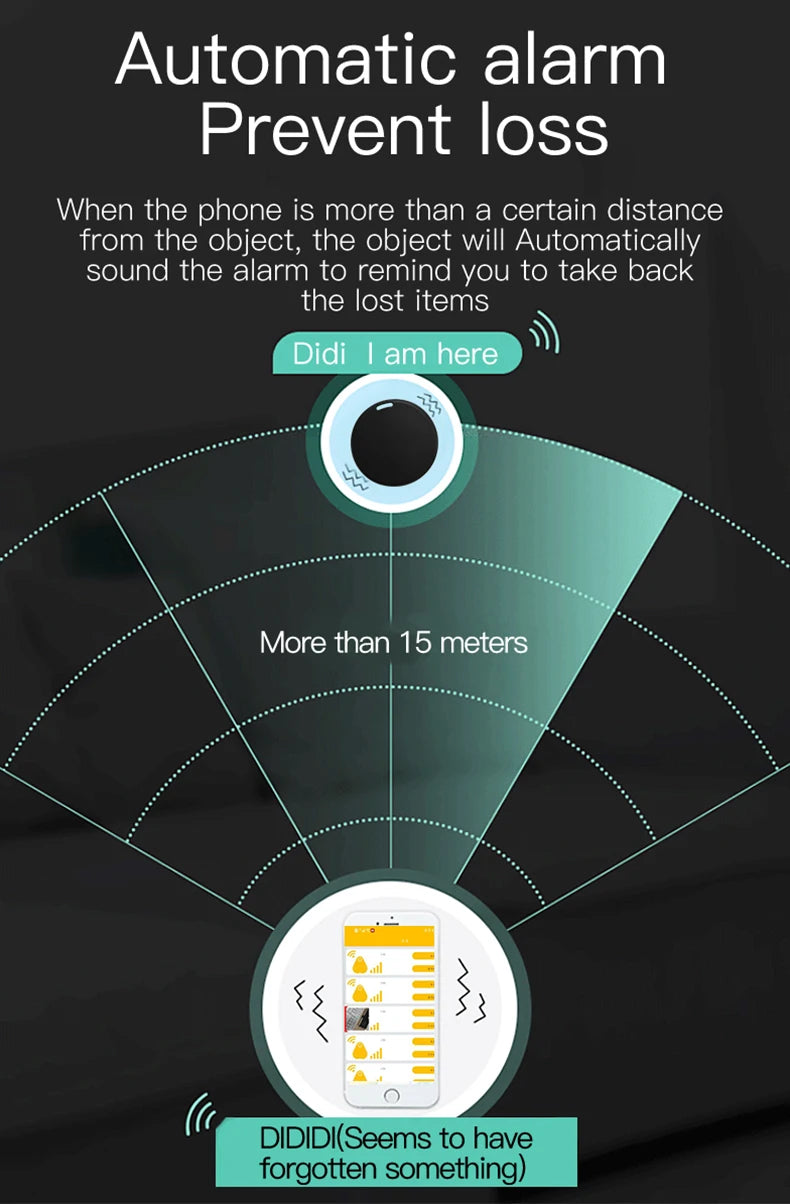 Chaveiro Rastreador Bluetooth 5.0 com App | Localizador GPS Anti-Perda | Alarme e Localização em Tempo Real