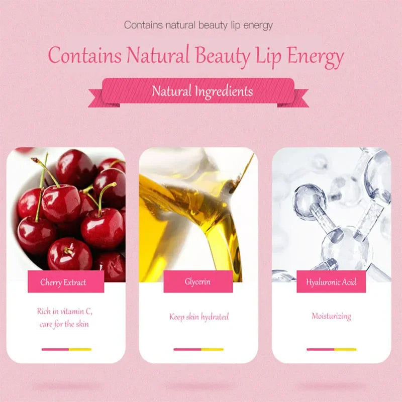 Máscara Labial de Colágeno Hidratante Cherry – Brilho & Nutrição