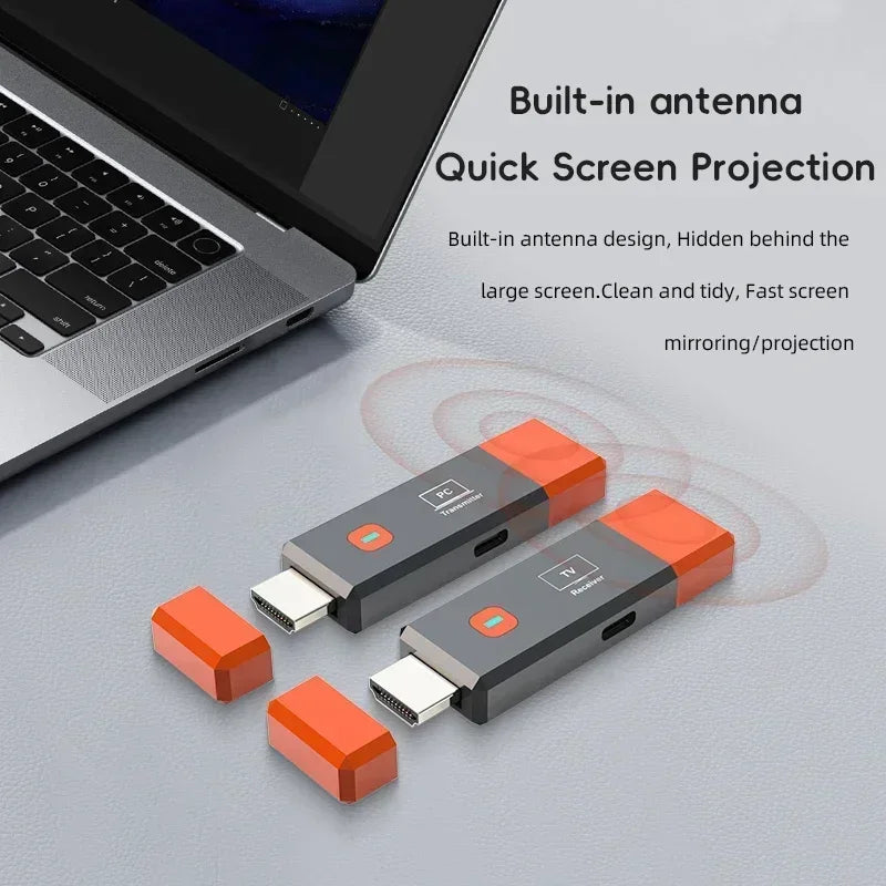 Adaptador HDMI Wireless 1080P VIKEFON TX RX | Sem Wi-Fi | 50m Alcance | USB Plug & Play