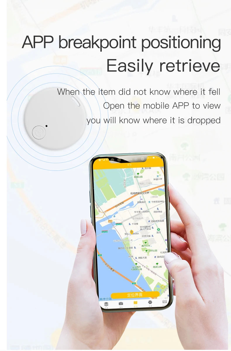 Chaveiro Rastreador Bluetooth 5.0 com App | Localizador GPS Anti-Perda | Alarme e Localização em Tempo Real