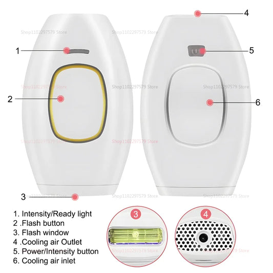 IPL Laser Hair Removal Device for Painless Armpit Leg Lip Hair Removal Skin Rejuvenation Home Use Photon Technology