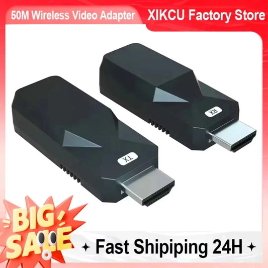 Extensor HDMI 1080P 60m | Sem Fio | Transmissor + Receptor | CAT6 Plug & Play
